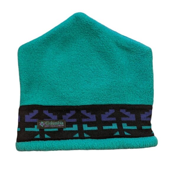 Vintage Columbia 80's 90’s Fleece Hat Beanie Boho Snow Apres Ski Unisex - Picture 1 of 8